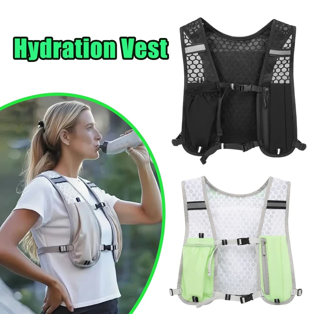 Skiing vest for Running with Water Bag, Adjustable and Breathable Backpack for Marathon, Trail Running, Hiking, Cycling, Skiing