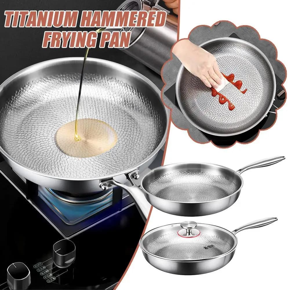 26/28/30cm Titanium Anti-adhesive Cooking pan Non-coated Tiles Model Steak Cooking pans With/No lid