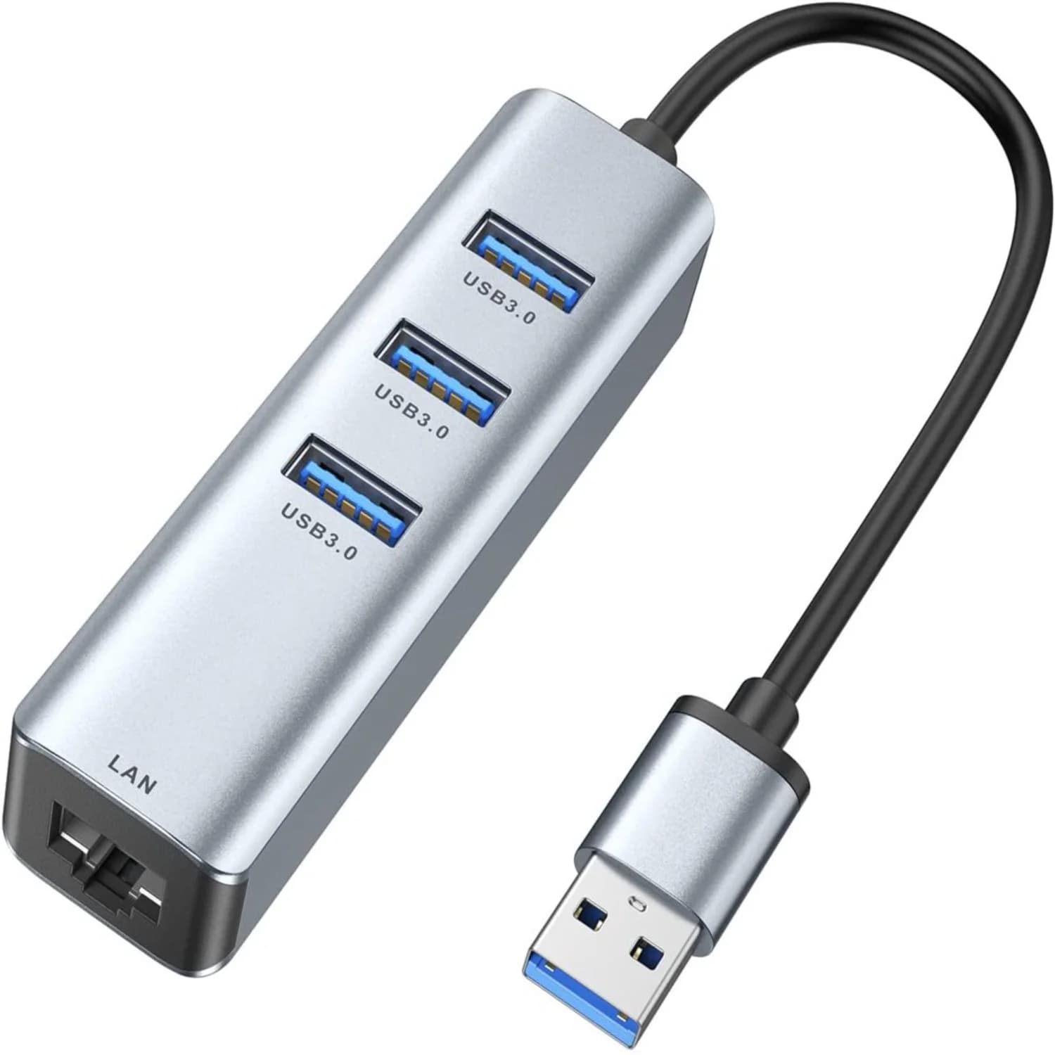 Adattatore da 3.0 a Ethernet con hub USB a 3 porte, Gigabit Ethernet, Windows 10, Mac OS, Surface Pro, Linux, Chromebook.