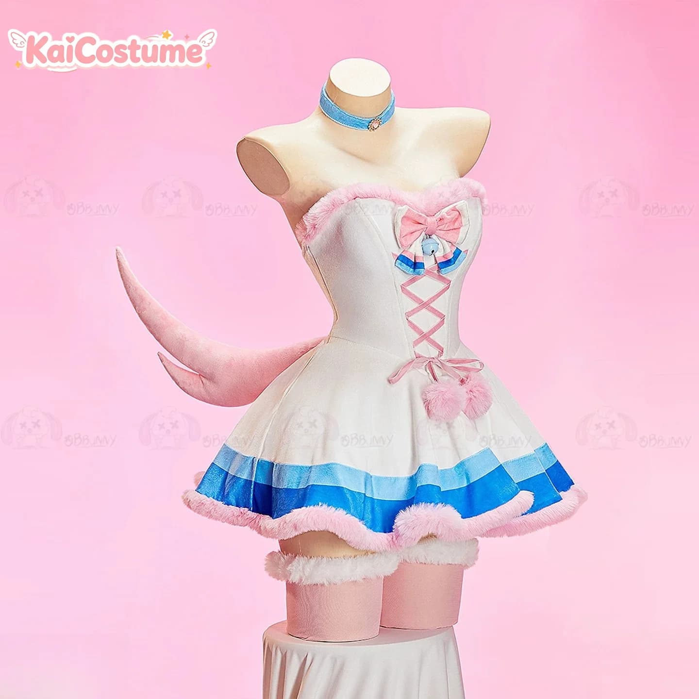 High Quality Original Christmas Elf Pink Fluffy Cape Dress Cosplay Costume Women Sweet Ruffle Plush Outfit For Halloween
