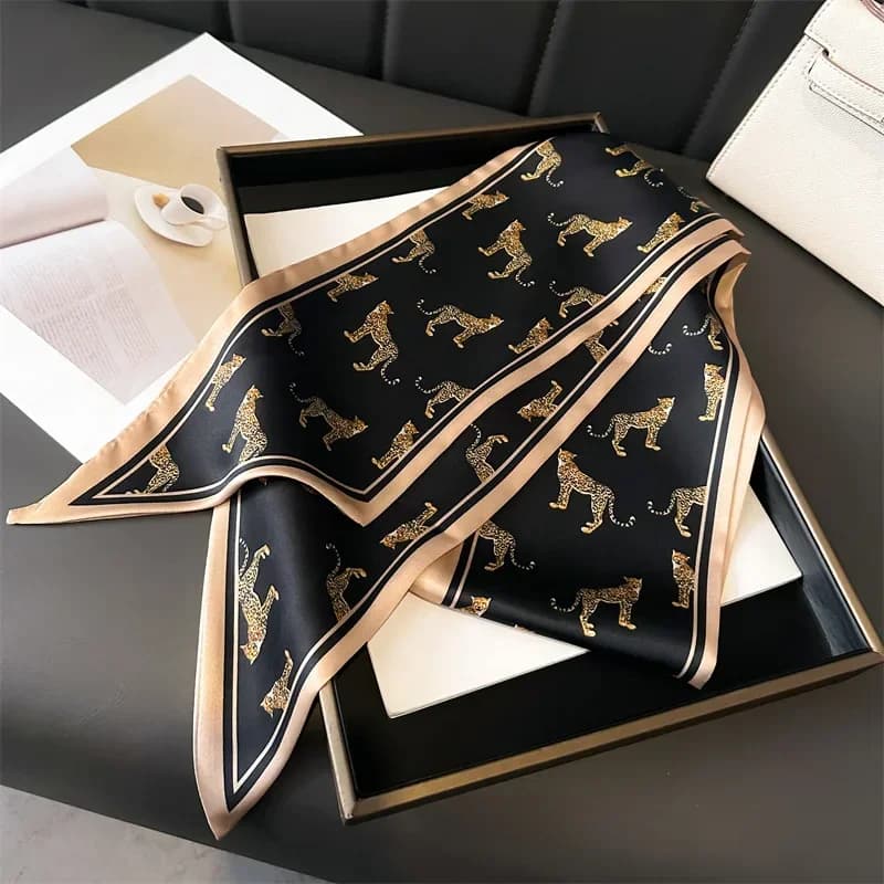 Women's Hair and Neck Scarves, Handbags scarves, long and thin silk satin scarves, fashionable