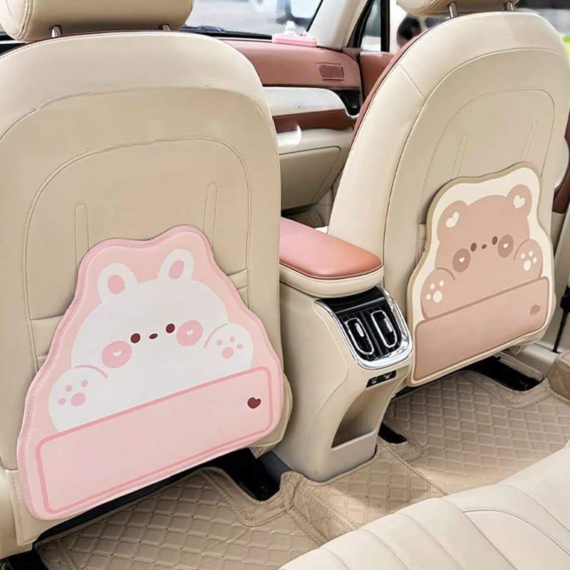 Protezione per Sedile Auto Anti-Calcio per Bambini, Design Cartone Animato, Grande Formato, Impermeabile in Pelle PU, Tappetino Anti-Calcio per Auto
