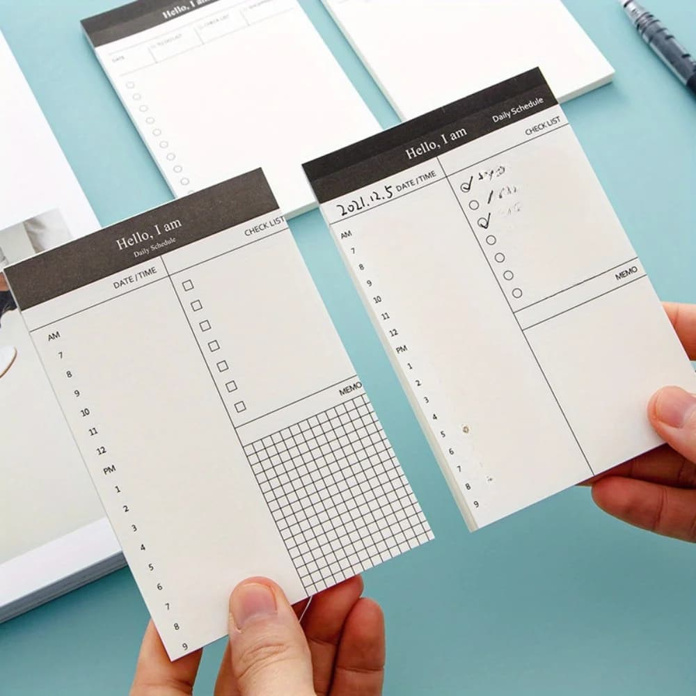 4-Pack Time Management Sticky Notes Planner Notepad - 50 Sheets Each - Ideal Gift for Teachers, Women, and Colleagues