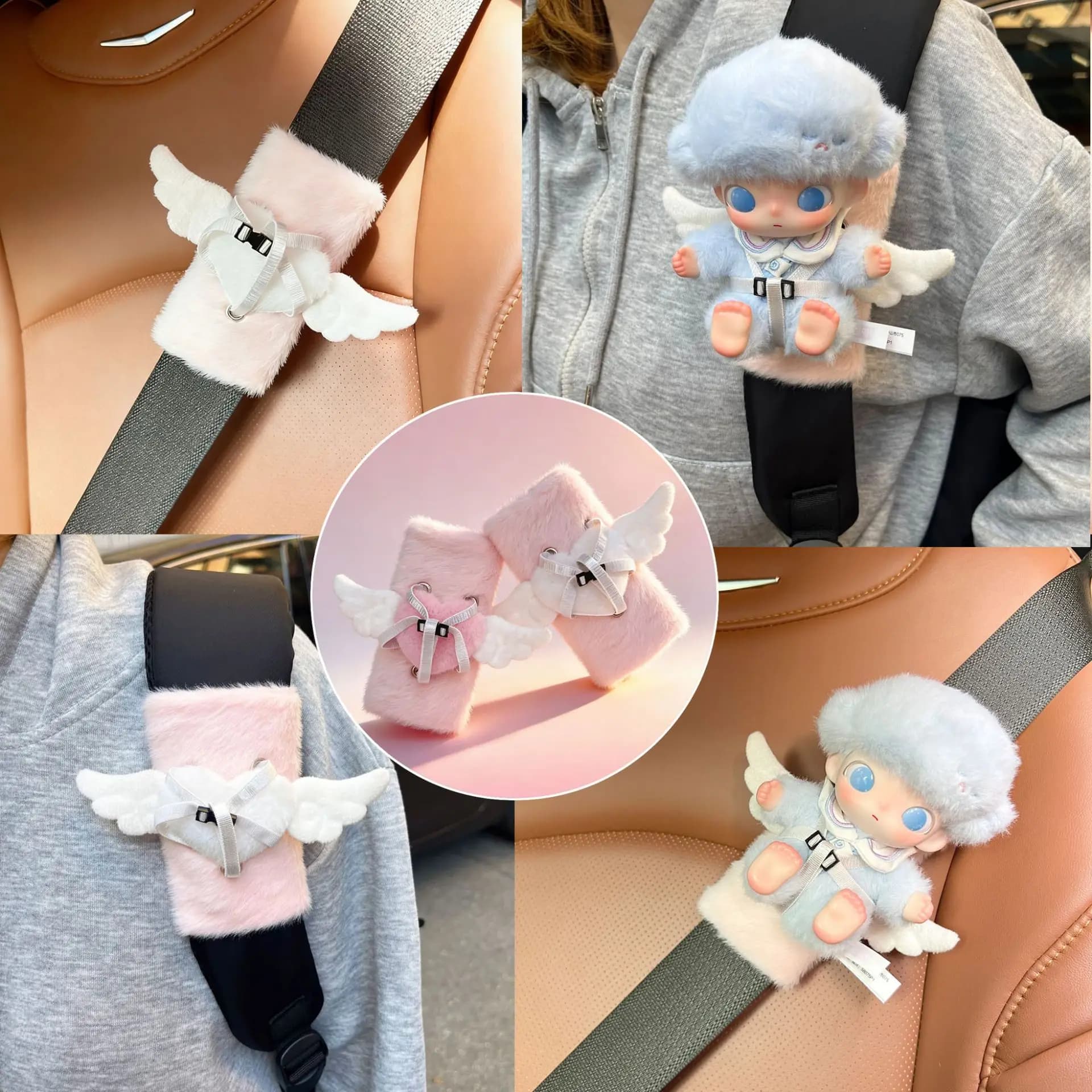 NEW 1PCS Car Cartoon Soft Seat Belt Cover Auto Seat Belt Covers Plush Safety Belt Shoulder Protection Auto Interior Accessories