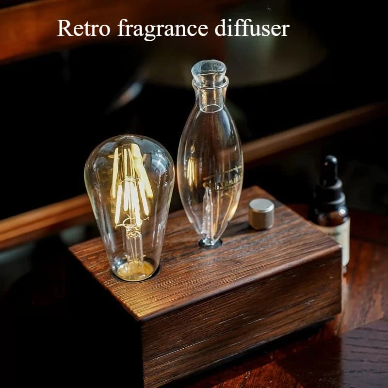 Waterless Pure Essential Oil Diffuser Nebulizer Aromatherapy Diffuser Electric Wooden Glass Home Aroma Essential Diffusers wood