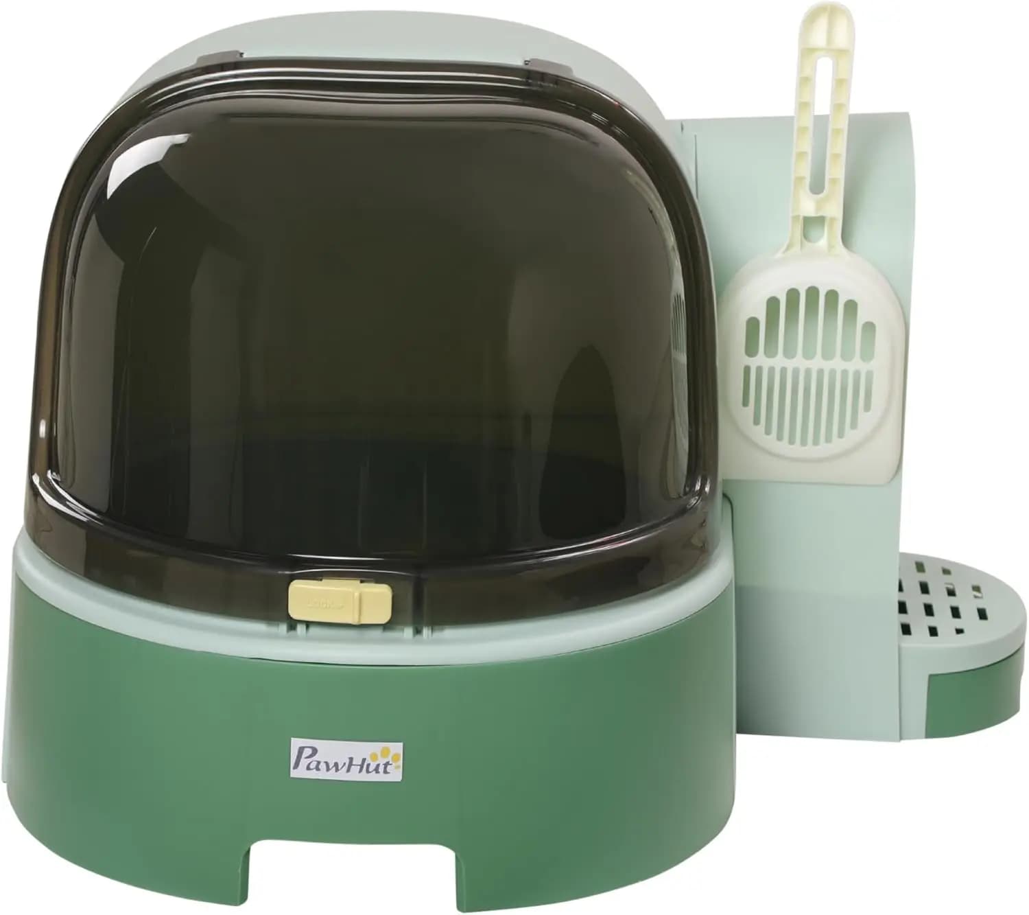 Lettiera per Gatti con Coperchio, Lettiera Coperta, Facile da Pulire e Aprire, Include Coperchio Frontale Apribile, Paletta per Lettiera, Verde