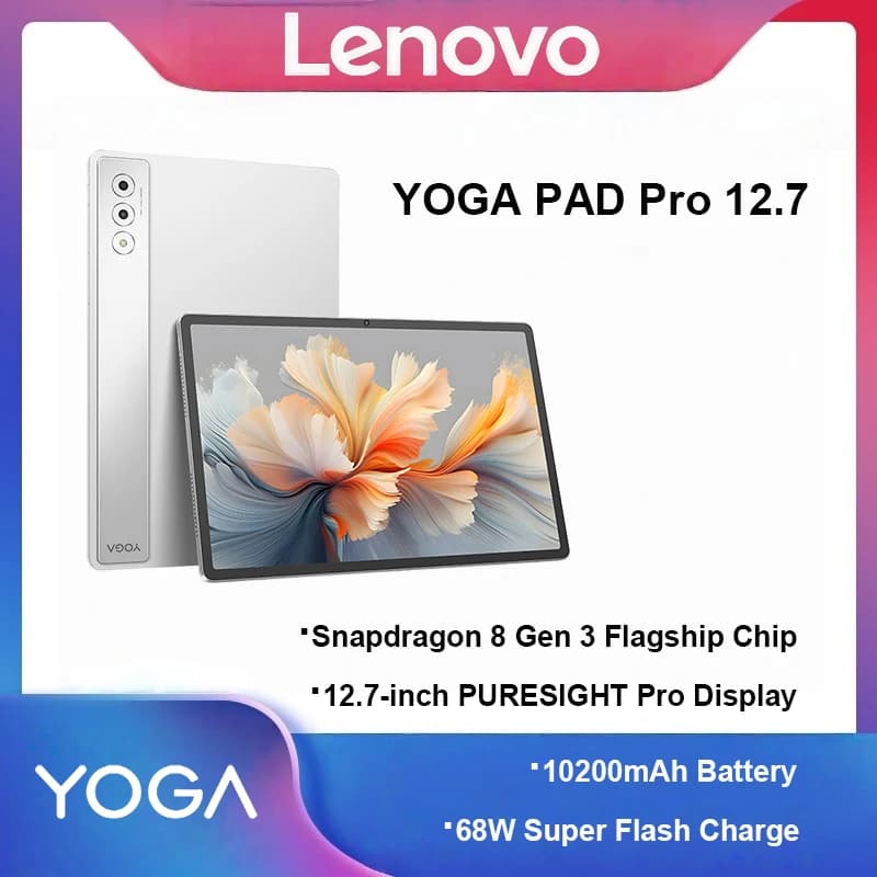 Lenovo YOGA Pad Pro 12.7 AI Tablet Snapdragon 8 Gen 3 PURESIGHT Pro Display 10200mAh 68W Ricarica rapida