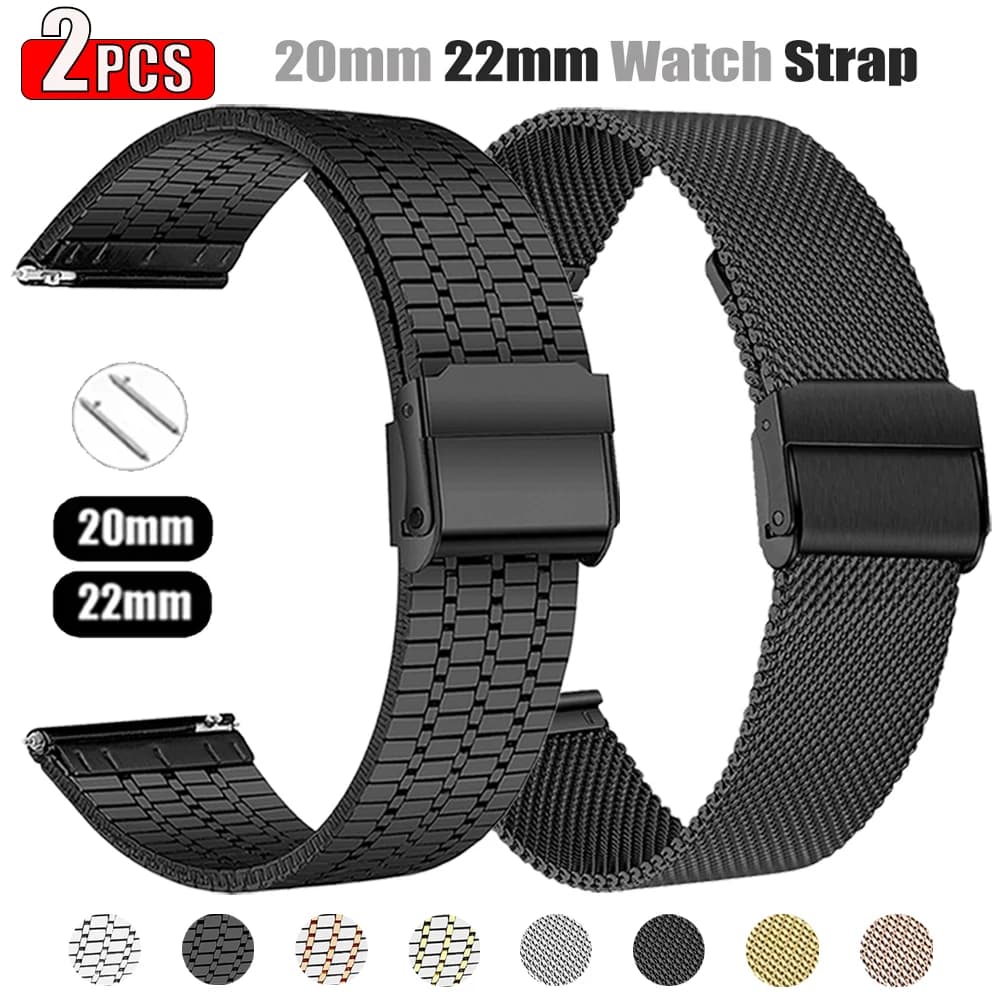 2 pezzi cinturino in metallo per Huawei Watch GT 5 4 3 2 Pro Watch 5/4 Pro braccialetto in acciaio inossidabile Samsung Galaxy 7 6 4 3 5Pro Band 20 22mm