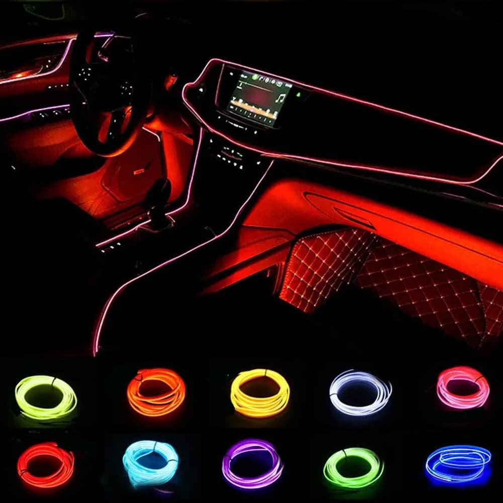 1M/3M/5M USB LED Luce ambientale per auto Pannello LED Cruscotto Neon Strip Decorazioni interne Atmosfera EL Luce Linea Tubo con