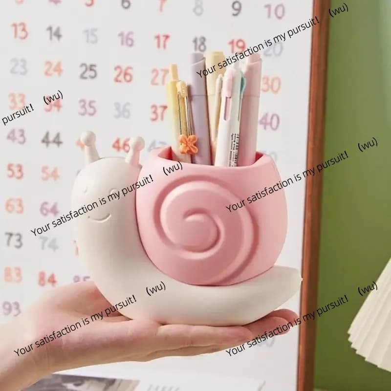 Portapenne a forma di lumaca da 1 pezzo, organizer da scrivania in ABS per matite/pennelli per trucco, portaoggetti multifunzionale per cancelleria