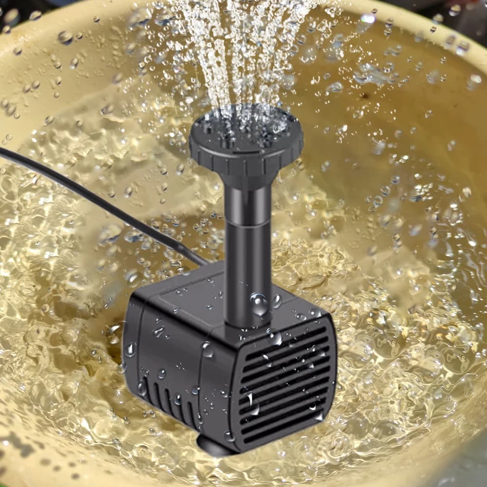 Kit pompa per stagno con fontana solare con ugelli Pompa ad acqua per fontana ad energia solare Fontana solare per stagni da bagno per uccelli Acquario da giardino