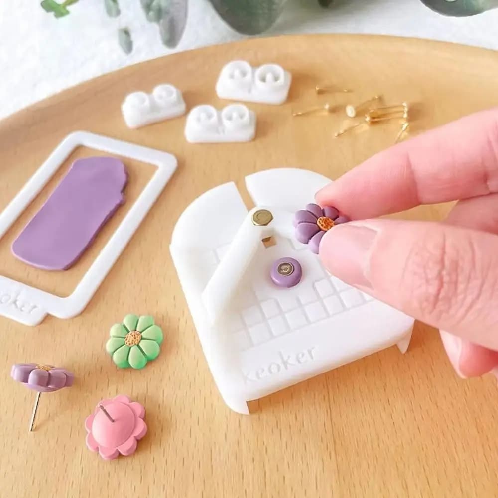 Jewelry Making Clay Earring Tools Position Earrings V-shape Stud Post Embedding Tool Drill Precise Non-stick Position Earrings