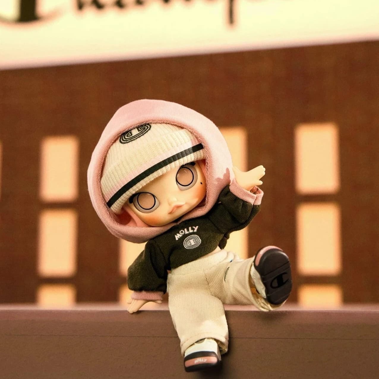 Autentica Action Figure POP MART MOLLY X Champion Series BJD 1/12, Giocattolo da Collezione, Regalo Sorpresa Kawaii Anime per Compleanno