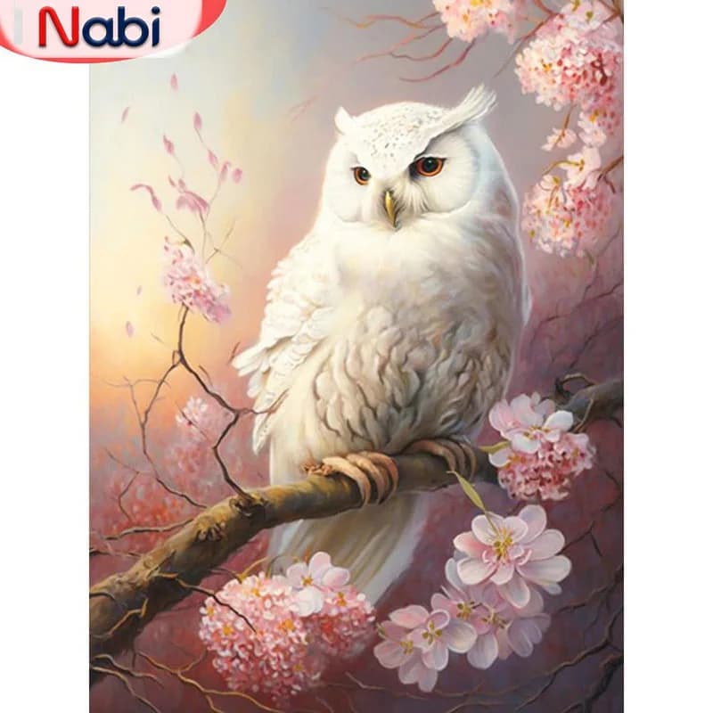 Nabi 5D DIY Diamond Painting Animal Owl Full Square Round Diamond Mosaic Complete Kit Flower Home Decor