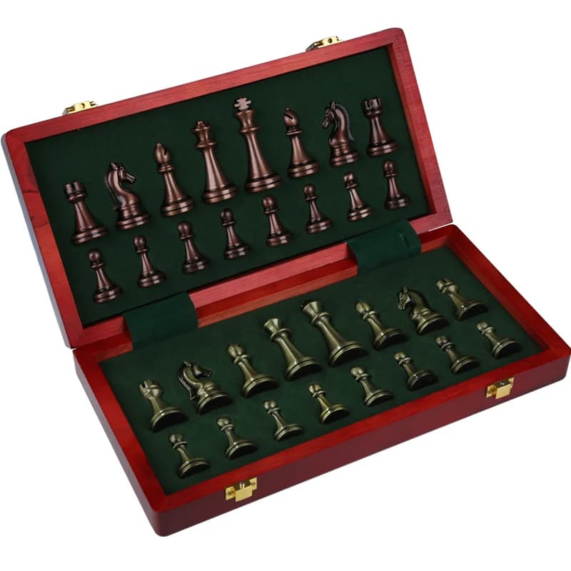 Cofanetto regalo di fascia alta per scacchi, scacchiera pieghevole in legno