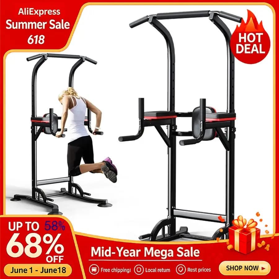 Joppoint traction station, adjustable multifunction tower for dip and tractions, equipment for strength training at home