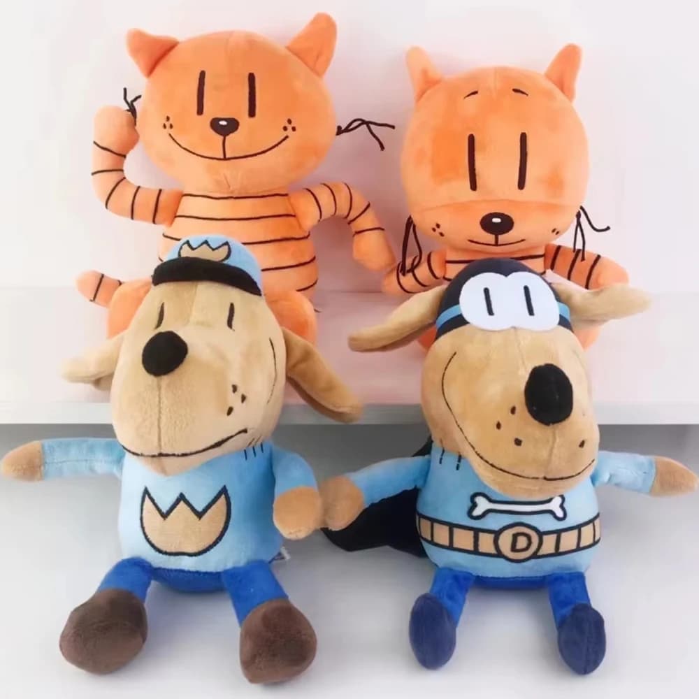 4style 25cm Dog Man Plush Toys Dogman Soft Stuffed Doll Cartoon Petey the Cat Puppy Chief Plushie Animals Figures Birthday Gifts