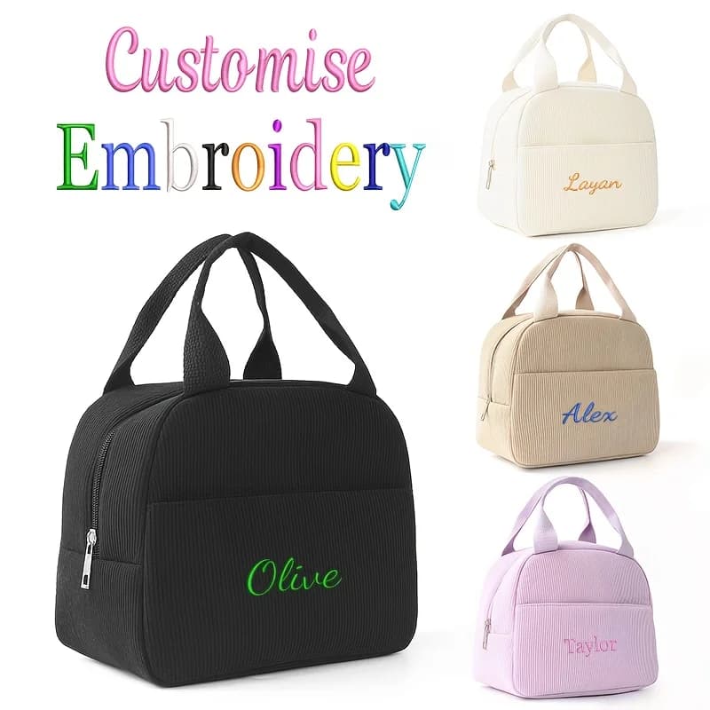Custom thermal bag with name, for lunch at school, for children, couples, unisex, laptop, for food preservation, student lunch bag