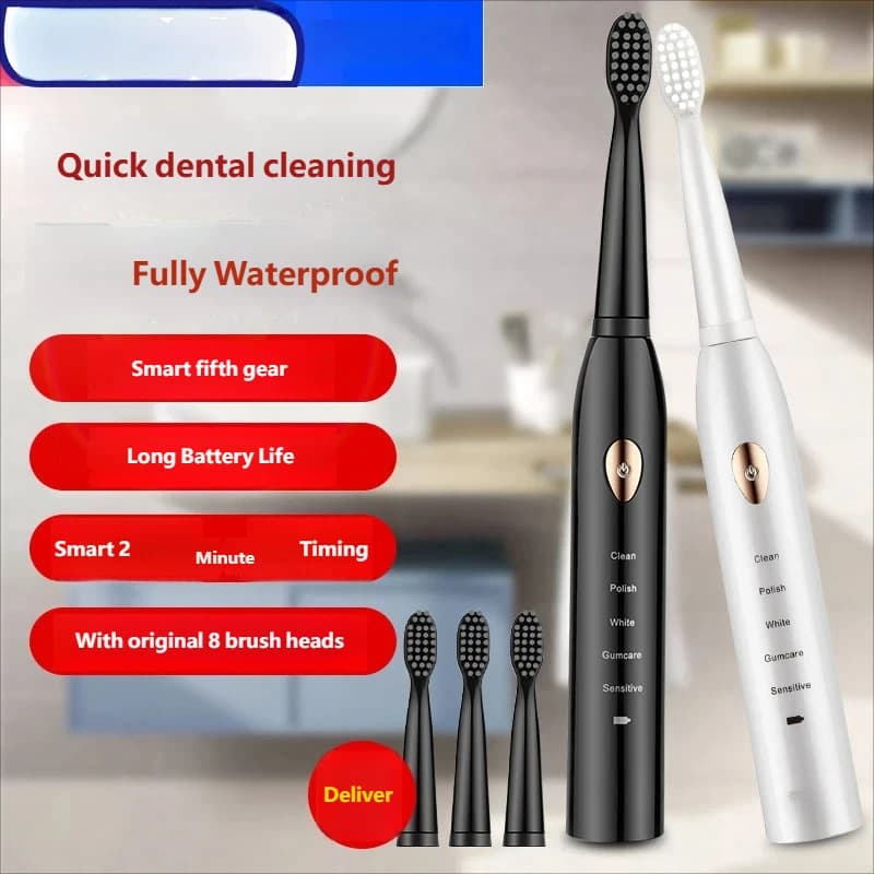 Super Automatic Sonic Rechargeable Electric Toothbrush for Students, Men and Women, Couple Set