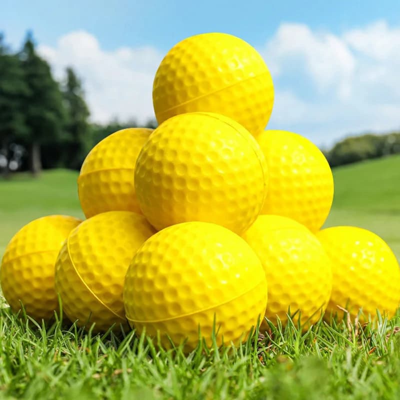 Yellow PU Golf Balls 6/12PCS Set Soft Foam Practice Ball for Indoor Training 42.67mm Size Durable Lightweight Practice​ Ball ZYF