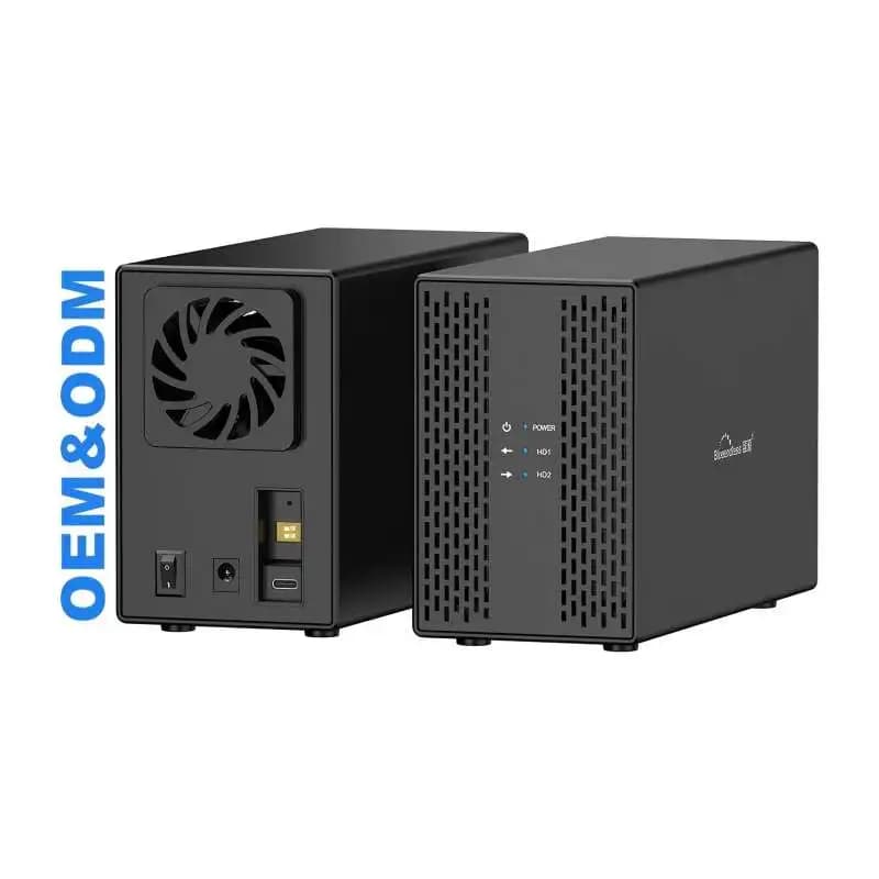 Custodia per disco rigido esterno 2.5 3.5 Custodia per HDD a 2 alloggiamenti Custodia per HDD USB C SATA RAID 0 1 JBOD PM per HDD/SSD SATA 2.5 3.5