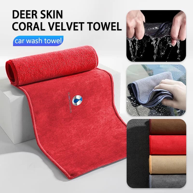 Super Absorbent Car Wash Coral Velvet Towel Cleaning Cloth For Denza D9 N7 X N8 Dmi EV 2022 2023