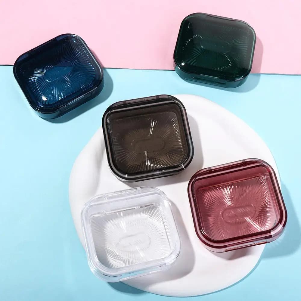 Pill Box Women With Partition Plate Rings Container Transparent Jewelry Box Invisible Braces Storage Case Earring Storage Case