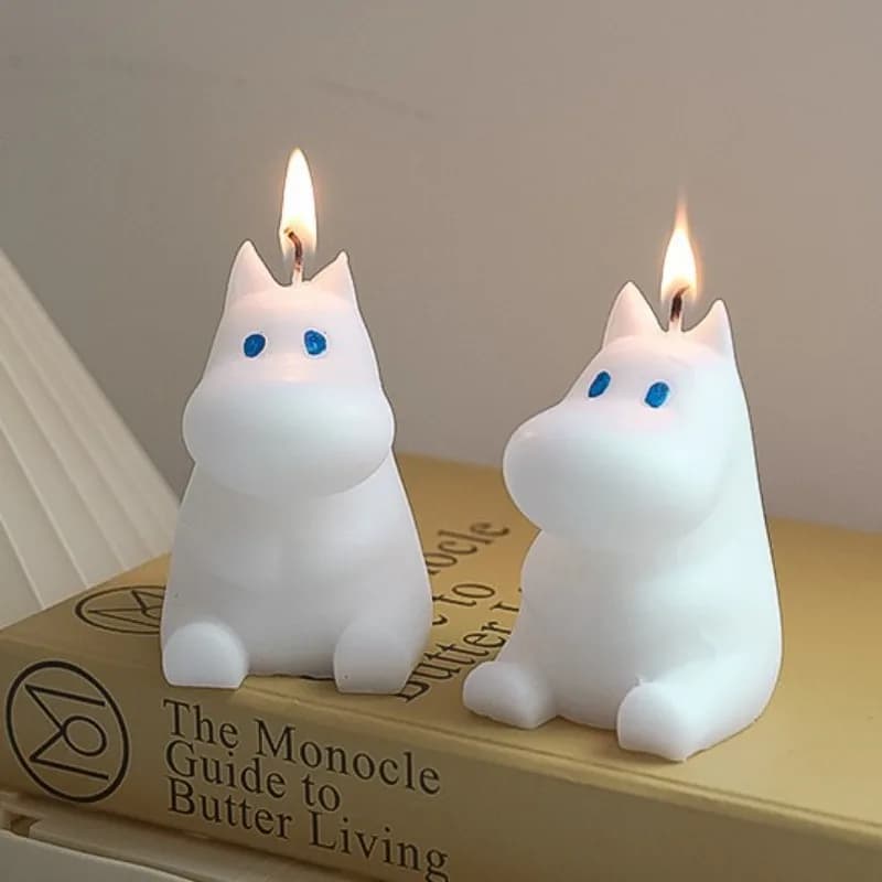 Candela Aromaterapica Serie Moomins Anime Kawaii, Candela Decorativa Creativa a Forma di Personaggio Cartoon, Accessorio Fotografico