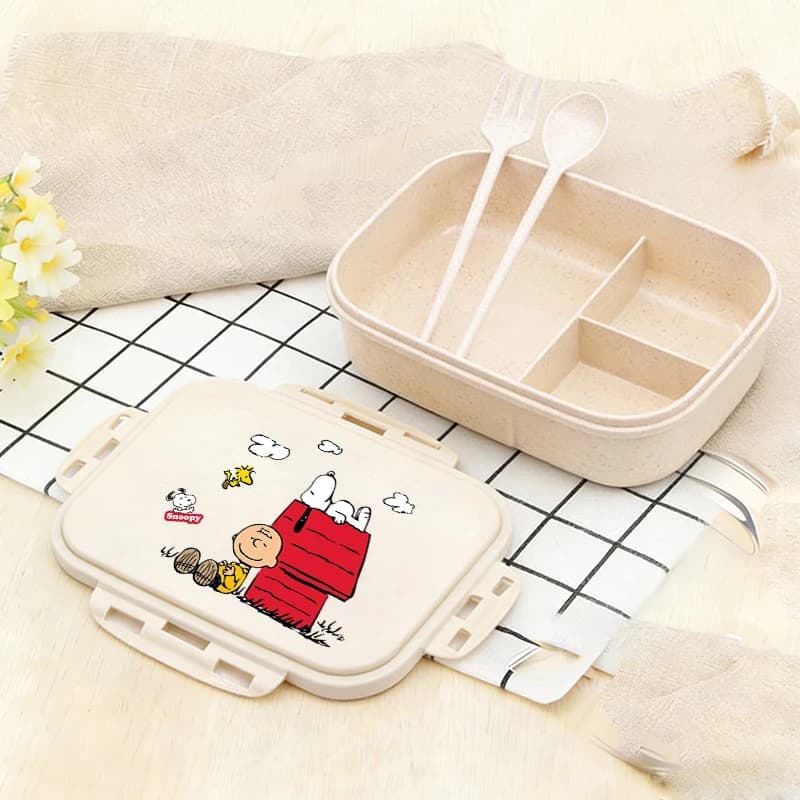 Snoopy Boy Girl Lunch Box Kawaii Anime Kids Portable Bento Boxs Student Hermetic Food Crisper Single Layer Capacity Kids Gift