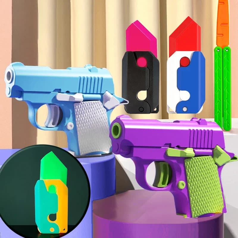 Nuovi giocattoli Fidget Stampa 3D Carota Coltello a gravità Plastica Fidget Spinner Decompressione Carota Pistola Romanzo Giocattoli Regali divertenti