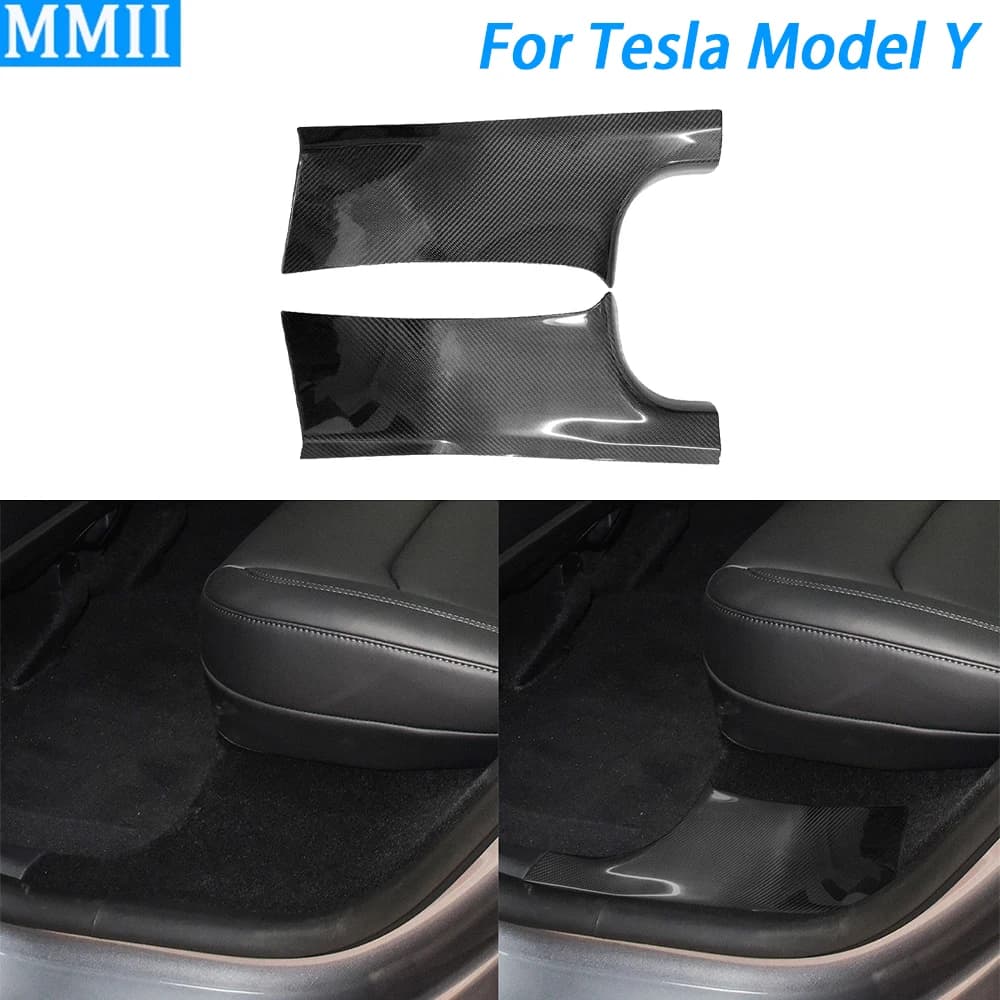 For Tesla Model Y 2021-2023 real carbon fiber dry cover of rear protective door davanzale panel accessories for car interior retrofit
