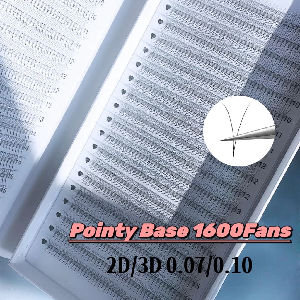 1920 ventilatori 40 linee Ventole di volume preconfezionate 2D/3D 0,07 0,10 Base a punta Sharp Stelo centrale stretto Fornitore di ciglia di estensione visone finto