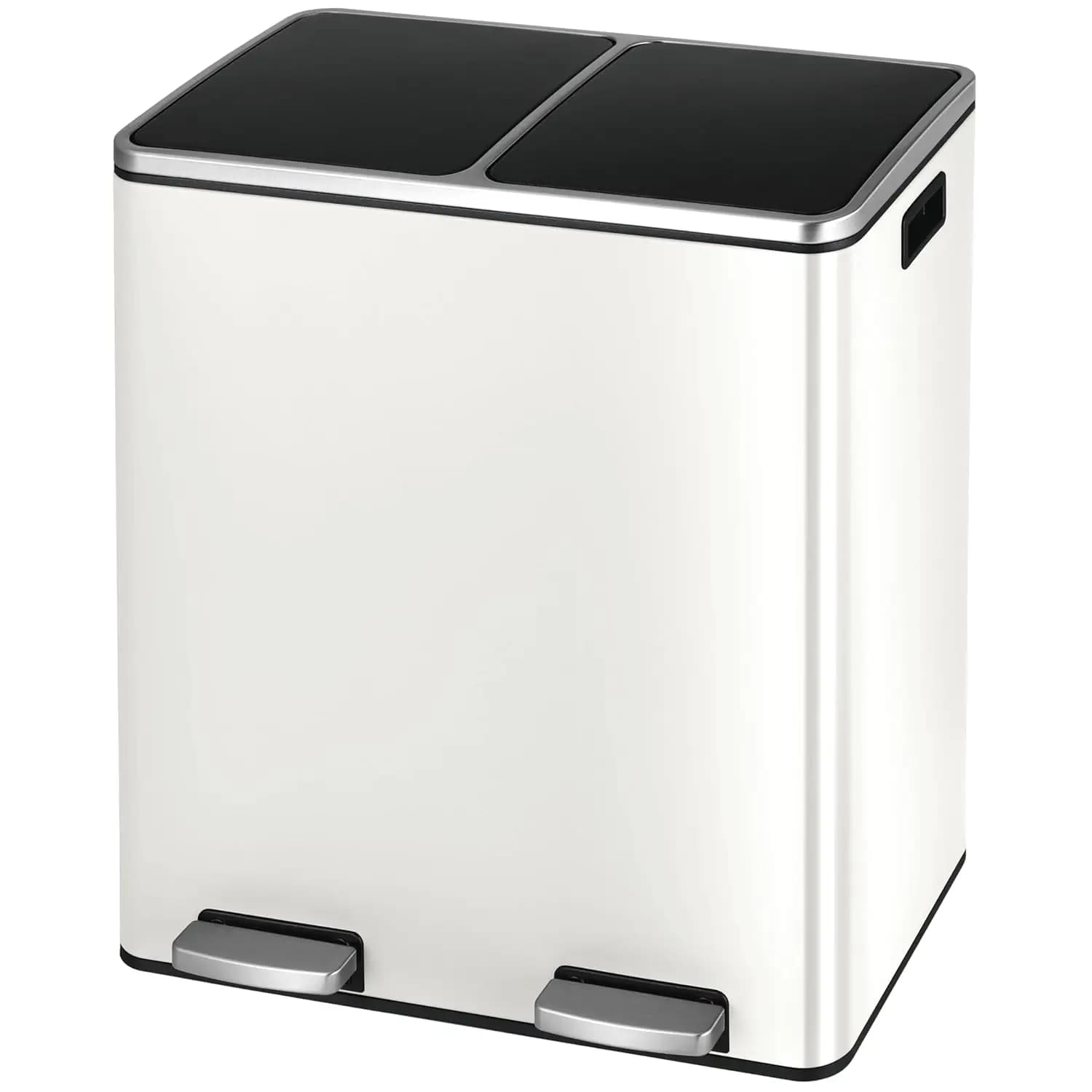 Cestino per rifiuti doppio, 2 x 8 galloni (2 x 30 L), combinazione di bidoni per rifiuti e riciclo a mani libere, cestino per rifiuti da cucina in acciaio inossidabile, personalizzabile