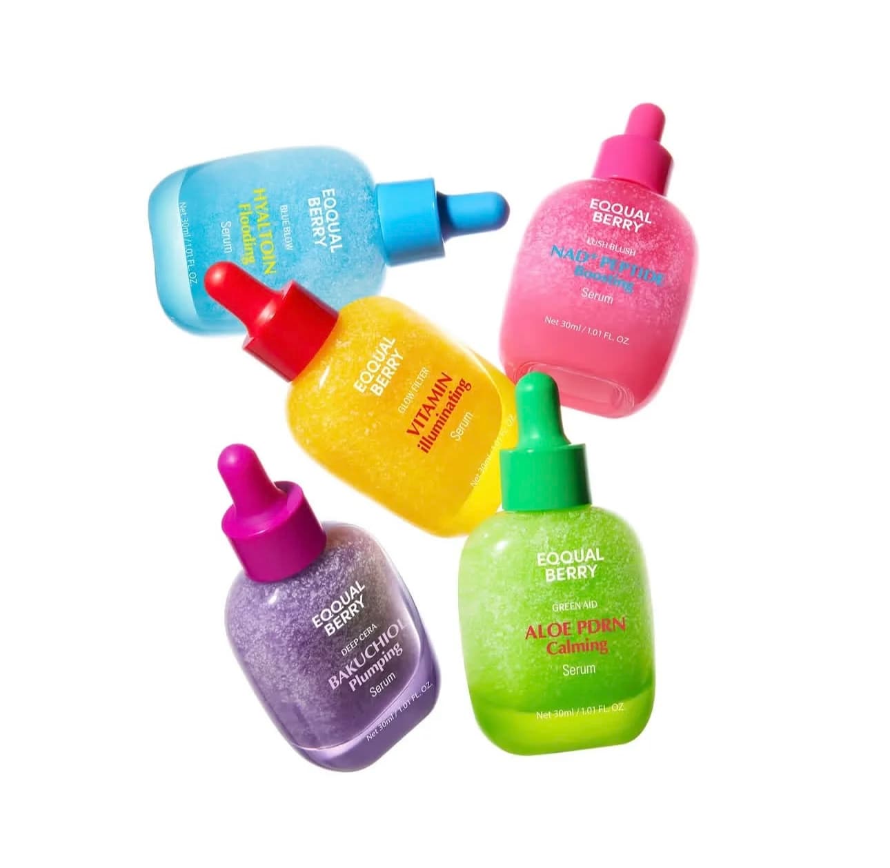 Original Brand Korean EQQUALBERRY Faceshine Facial Serum Series Vitamin C Bakuchiol Plumping Essence 30ml Renew Calm Serum Set