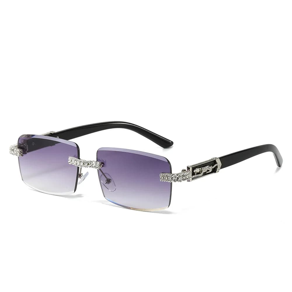 Occhiali da sole di lusso con strass Donna Uomo Party Rettangolo Flash Cheetah Diamond Occhiali da sole Uv400