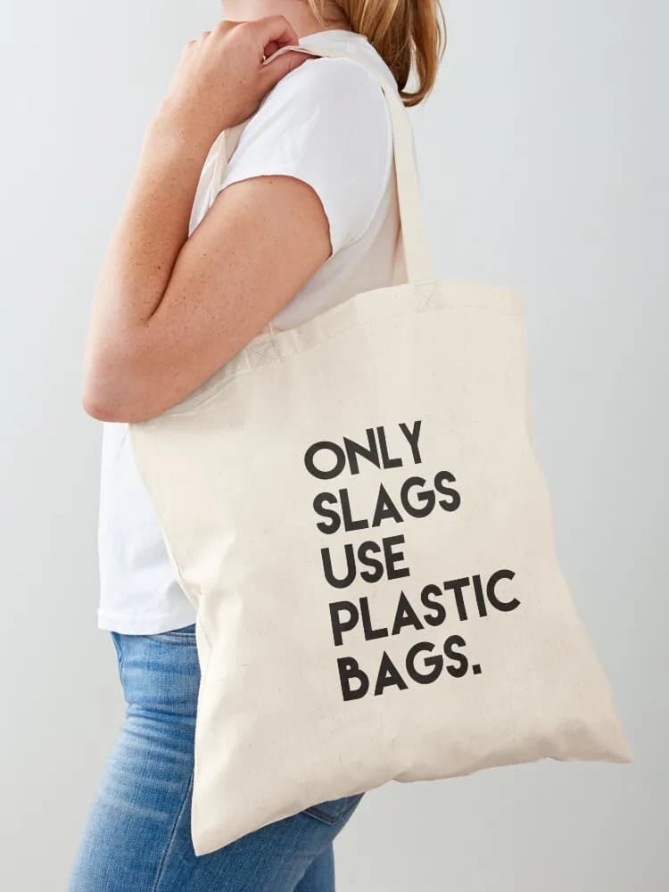 SOLO I SLAGS UTILIZZANO SACCHETTI DI PLASTICA. Borsa tote, borsa shopper da donna, borse riutilizzabili per la spesa, borsa tote personalizzata