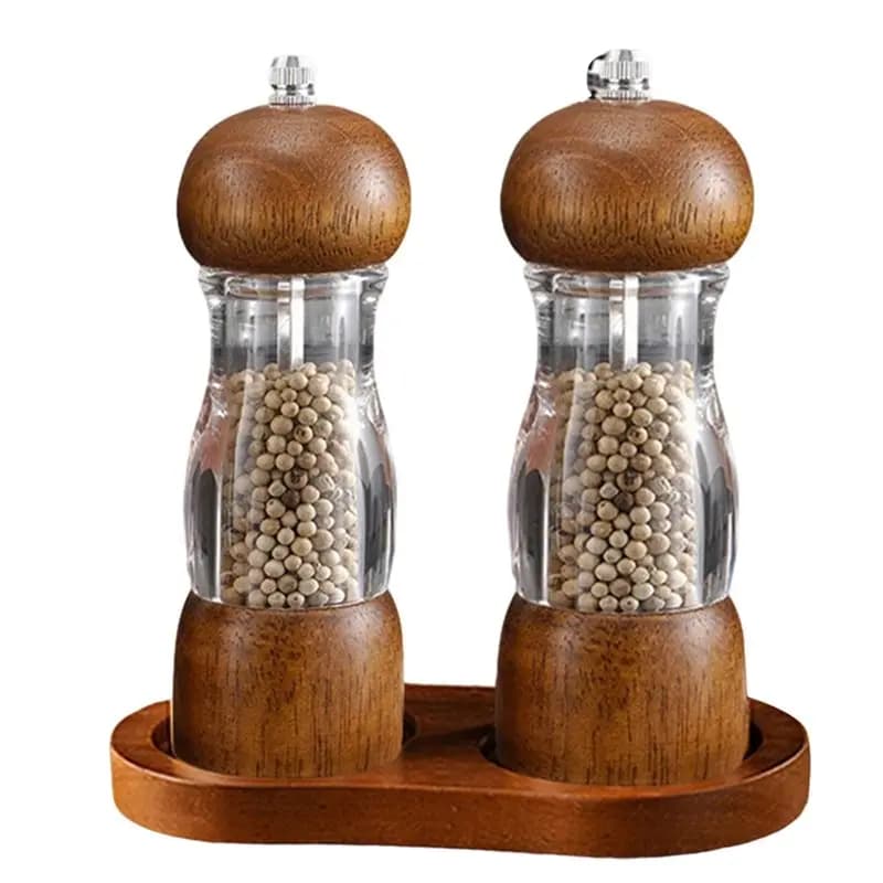 ABKY - Set di macinini regolabili per spezie da cucina e barbecue, 1-5 pezzi, macinino per sale e pepe per cucinare