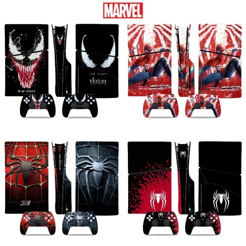 Marvel SpiderMan Venom PS5 Adesivi per dischi sottili Adesivo decorativo protettivo per console di gioco da supereroe Regali di compleanno