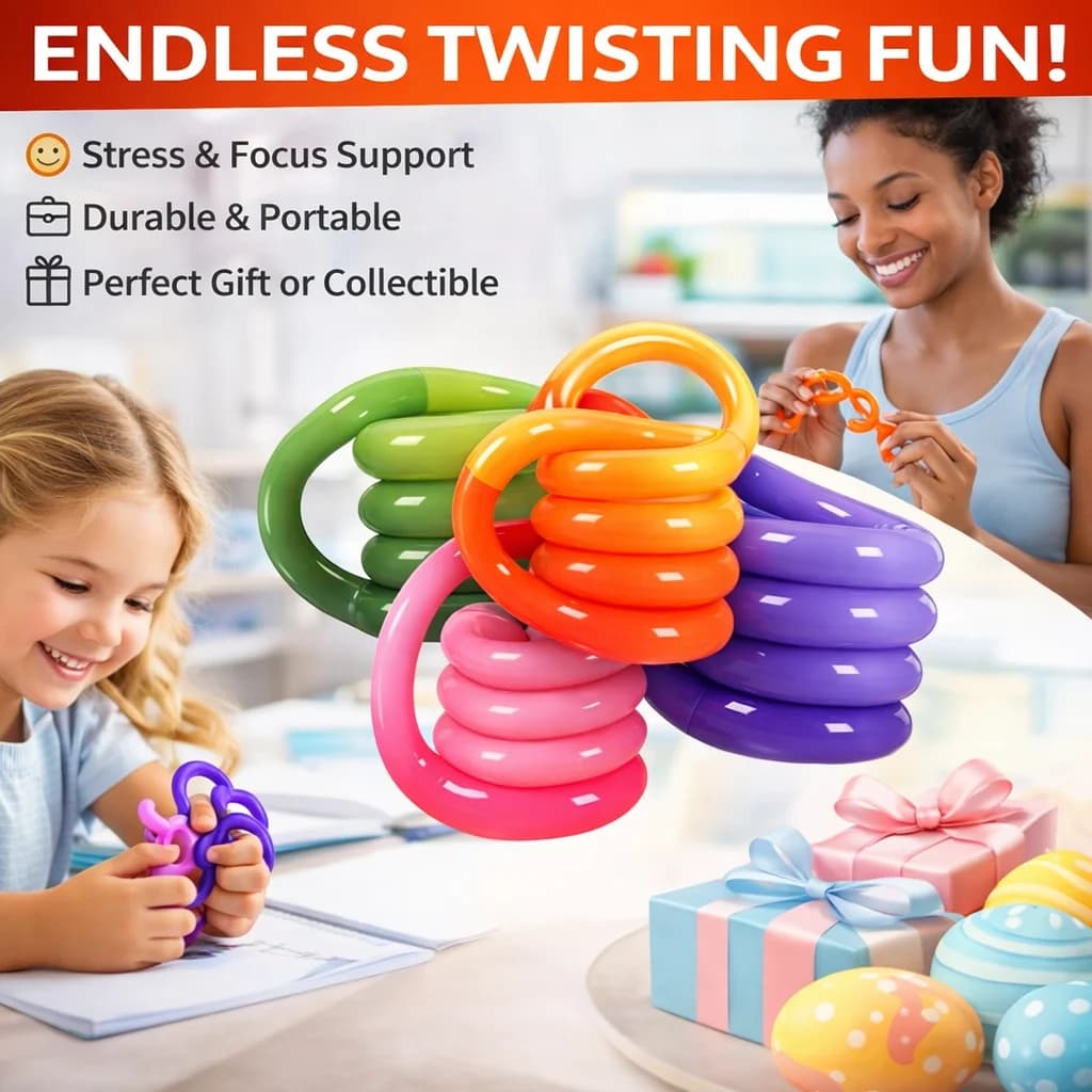 1/4/8 Pezzi Giocattolo Antistress Tangle per Alleviare l'Ansia, Giocattolo Sensoriale per la Coordinazione Occhio-Mano per Bambini e Adulti