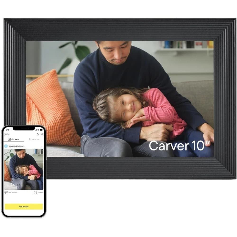 Cornice Digitale WiFi HD da 10.1 Pollici, Cornice Fotografica Elettronica Wireless con App Gratuita per Archiviazione Cloud Illimitata e Controllo Remoto