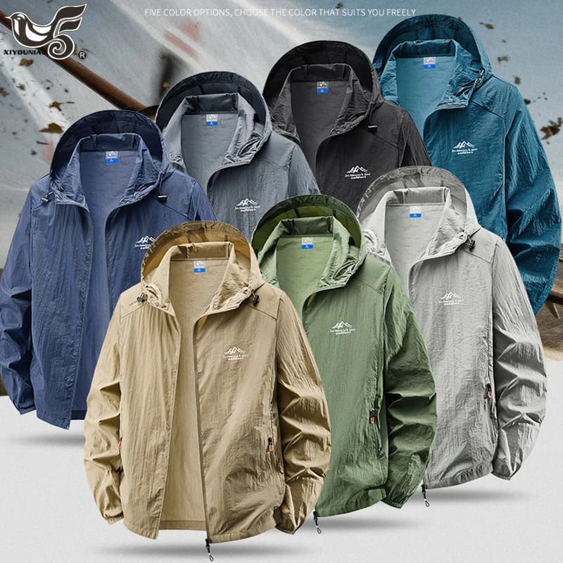 Abbigliamento con cappuccio per la protezione solare, giacche estive da uomo con protezione UV, giacca antivento ultra sottile e traspirante per pesca ed escursionismo, giacca impermeabile