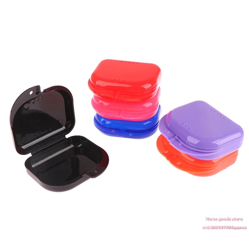。Denture Storage Box Dental Retainer Mouth Guard Container Plastic Oral Hygiene Supplies Tray Dental Appliance Case