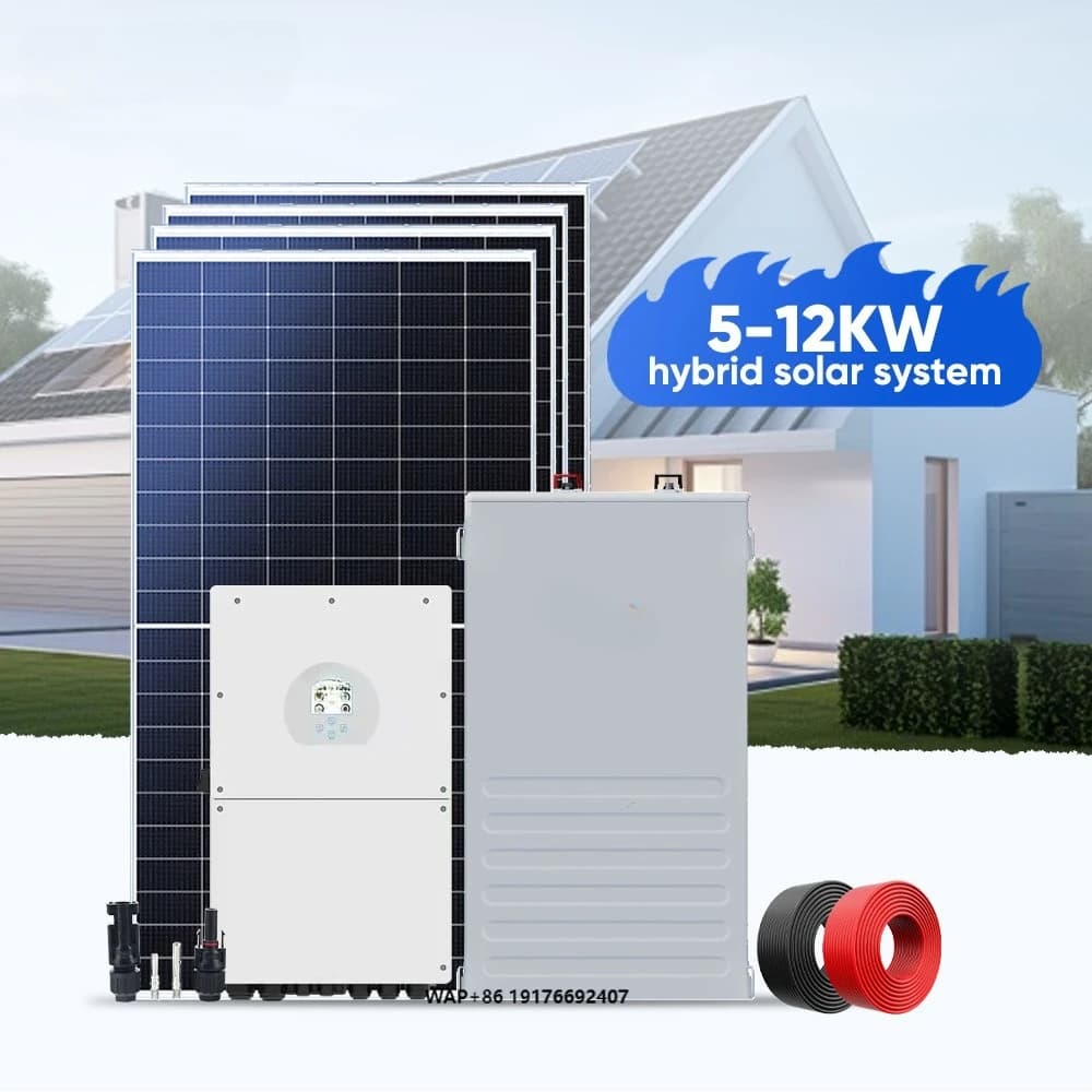 Kit Completo Sistema Energetico Solare Commerciale Deye con Inverter Ibrido Trifase 5kw 8KVA 15KW, Batteria al Litio e Pannelli Fotovoltaici