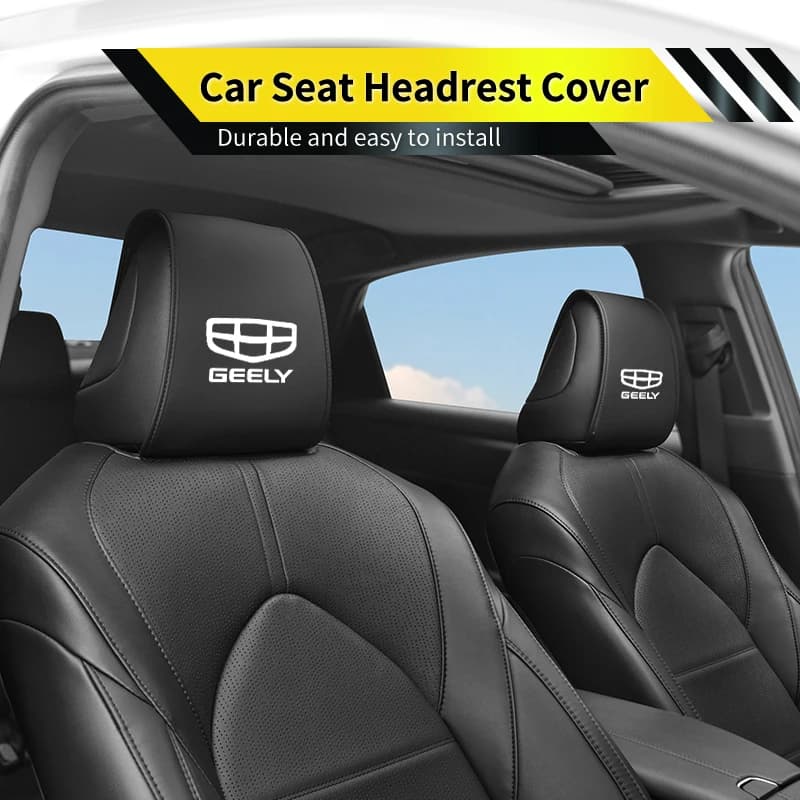 Car Seat Headrest Cover Headrest Protection Pad Auto Interior For Geely Atlas Boyue NL3 X6 EX7 SUV GC9 Borui Coolray EC7 GX7