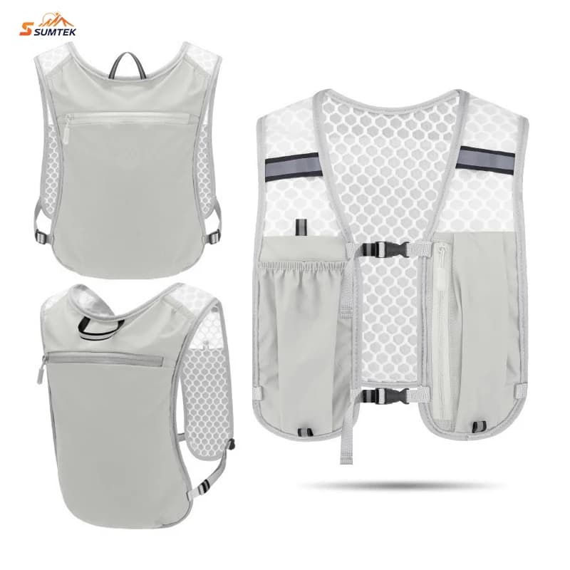 Gilet Idratazione Ultraleggero Traspirante Riflettente per Corsa, Zaino Monospalla per Uomo Donna, Escursionismo Ciclismo Maratona Trail Jogging