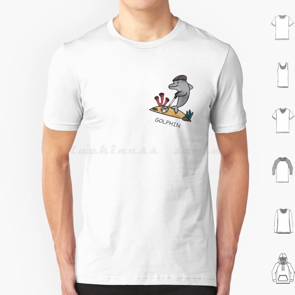 Golphin-The Ultimate Golf Playing Dolphin T Shirt Cotone Uomo Donna Stampa fai da te Dolphins Golf per uomo Per donna Golfines Donna Uomo