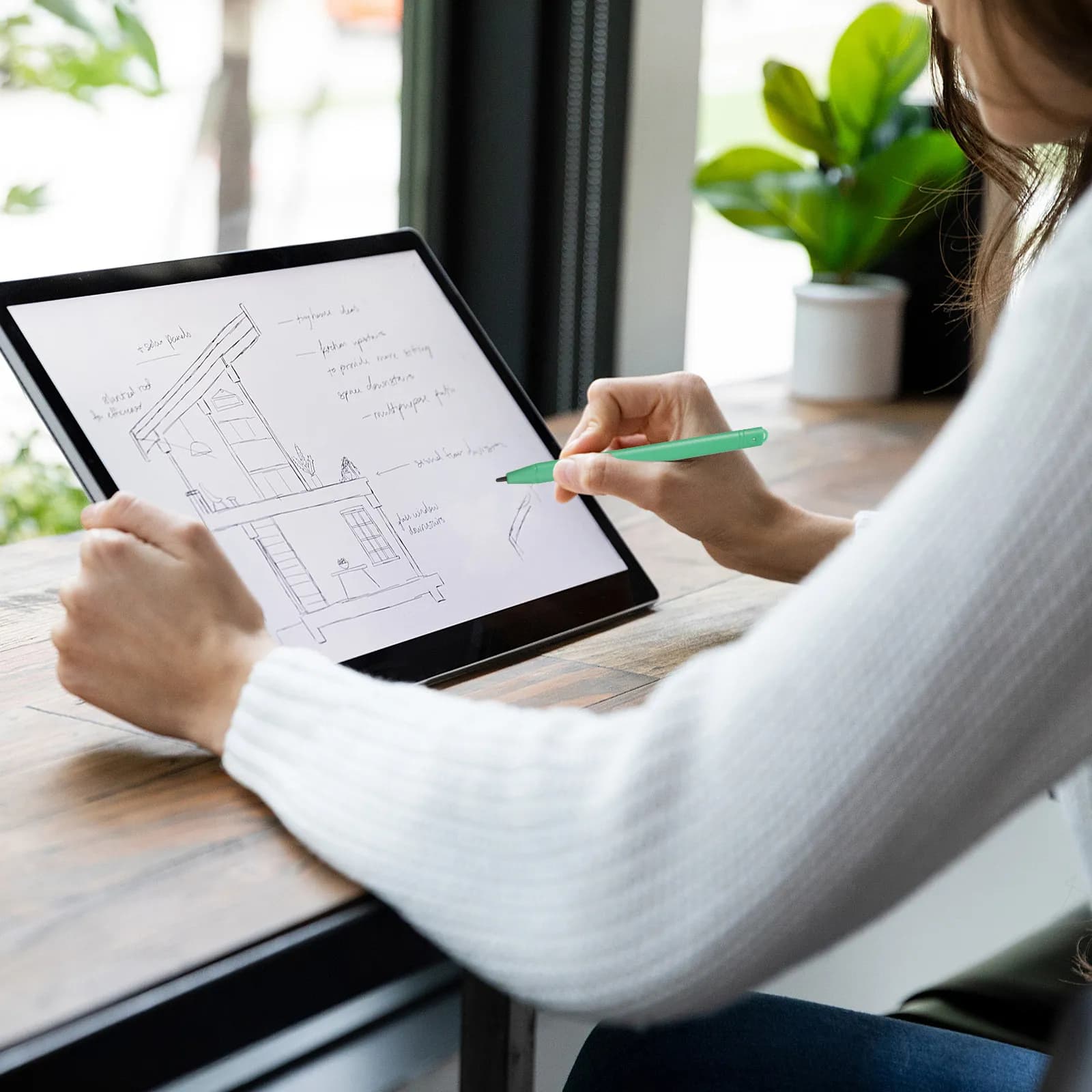 Set di 7 Stilo per Tablet LCD, Penna di Ricambio per Disegno, Pittura e Schizzi, Punta di Precisione Sensibile alla Pressione