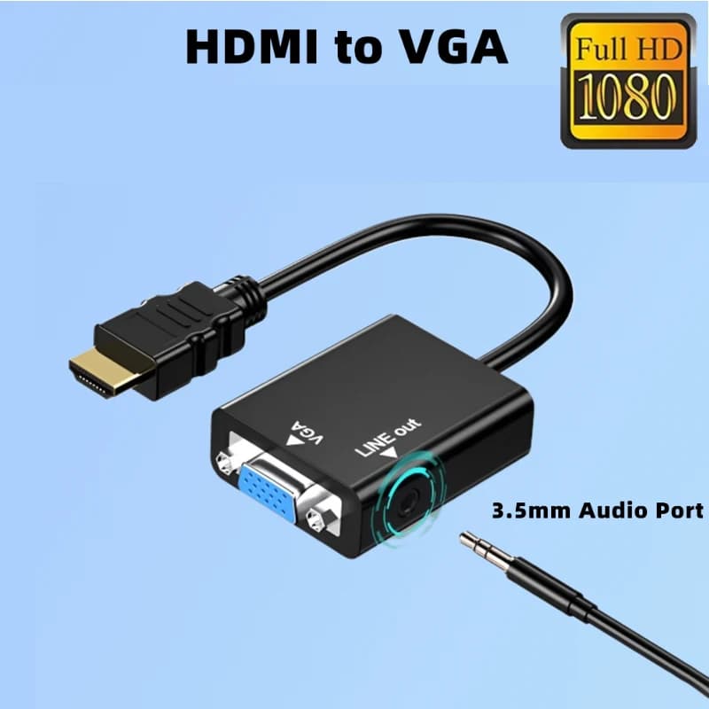Compatibile con HDMI a VGA Con Audio HDMI Maschio a VGA Femmina Convertitore Porta Uscita 1080P HDTV Video per PC Laptop TV Box Computer
