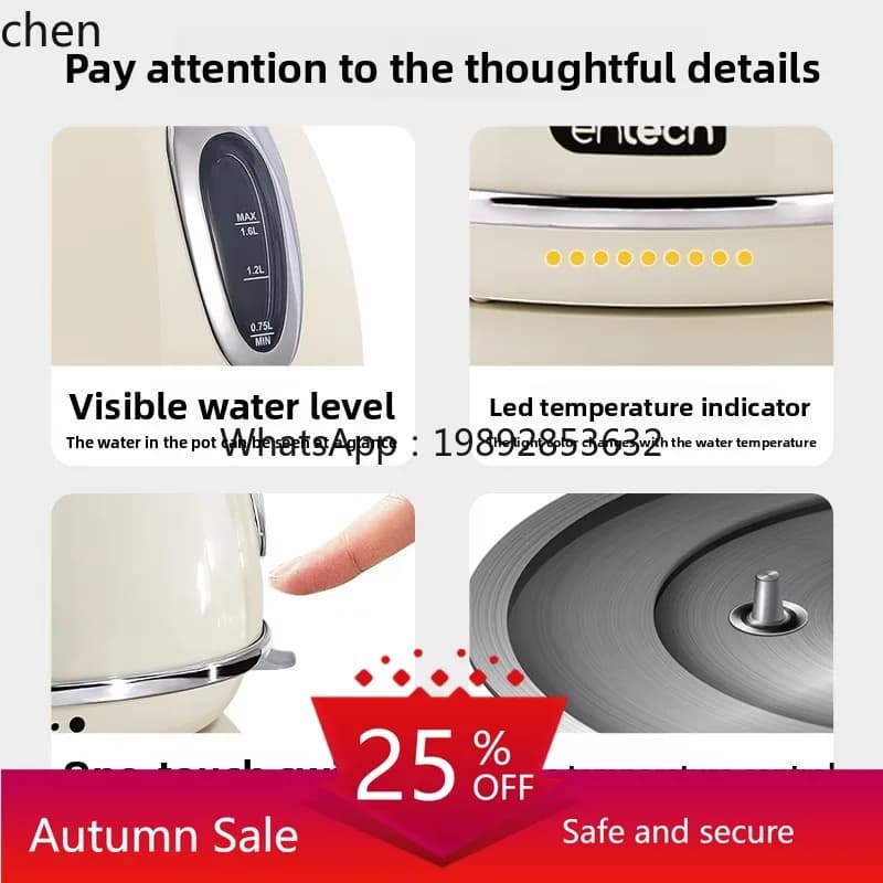 Bollitore elettrico Bollitore integrato isolato per uso domestico in acciaio inossidabile 304 addensato
