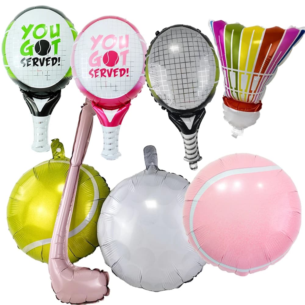 Palloncino sportivo in lamina Decor Golf Badminton Tennis Palloncino da calcio Palloncino da gioco sportivo per forniture per feste a tema sportivo di compleanno